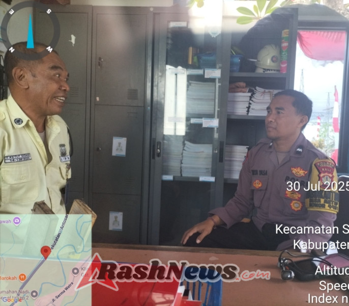 Waspada Kerawanan Musim Hujan, Bhabinkamtibmas Desa Antap sambangi Gardu Induk Antosari