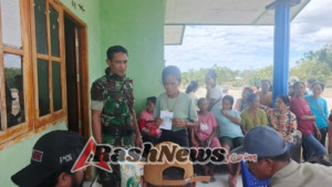 Beras Bantuan untuk Juni–Juli Disalurkan di Praibakul, Babinsa Hadir Kawal Proses