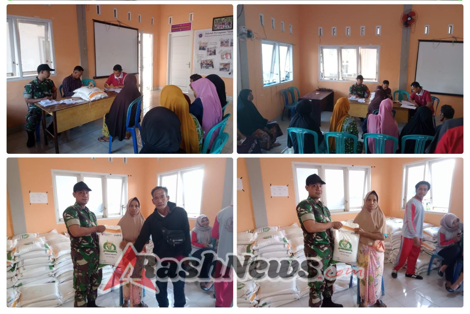 Sinergi TNI dan Pemerintah Desa Lenek Kalibambang Sukseskan Penyaluran Bantuan