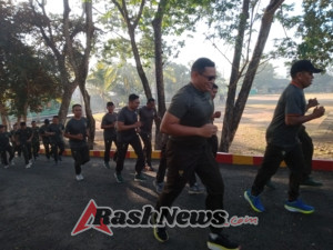 Kodim 1614/Dompu Adakan Olahraga Pagi Bersama yang Dipimpin Komandan Kodim