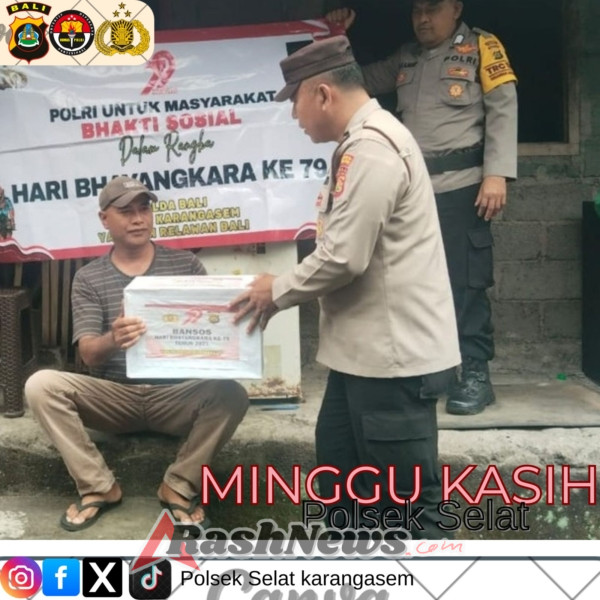 Minggu Kasih Polsek Selat dilaksanakan di BD. Sebudi Desa Sebudi, Kec. Selat.