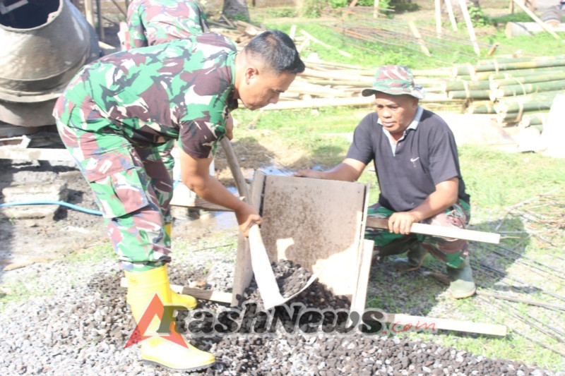 Dansatgas TMMD 125 Kawal Ketat Pembangunan Infrastruktur Air Bersih di Desa Batuan