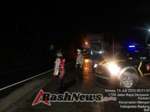 Polsek Mengwi Laksanakan Patroli Subuh Susuri Jalur Utama Beat Utara