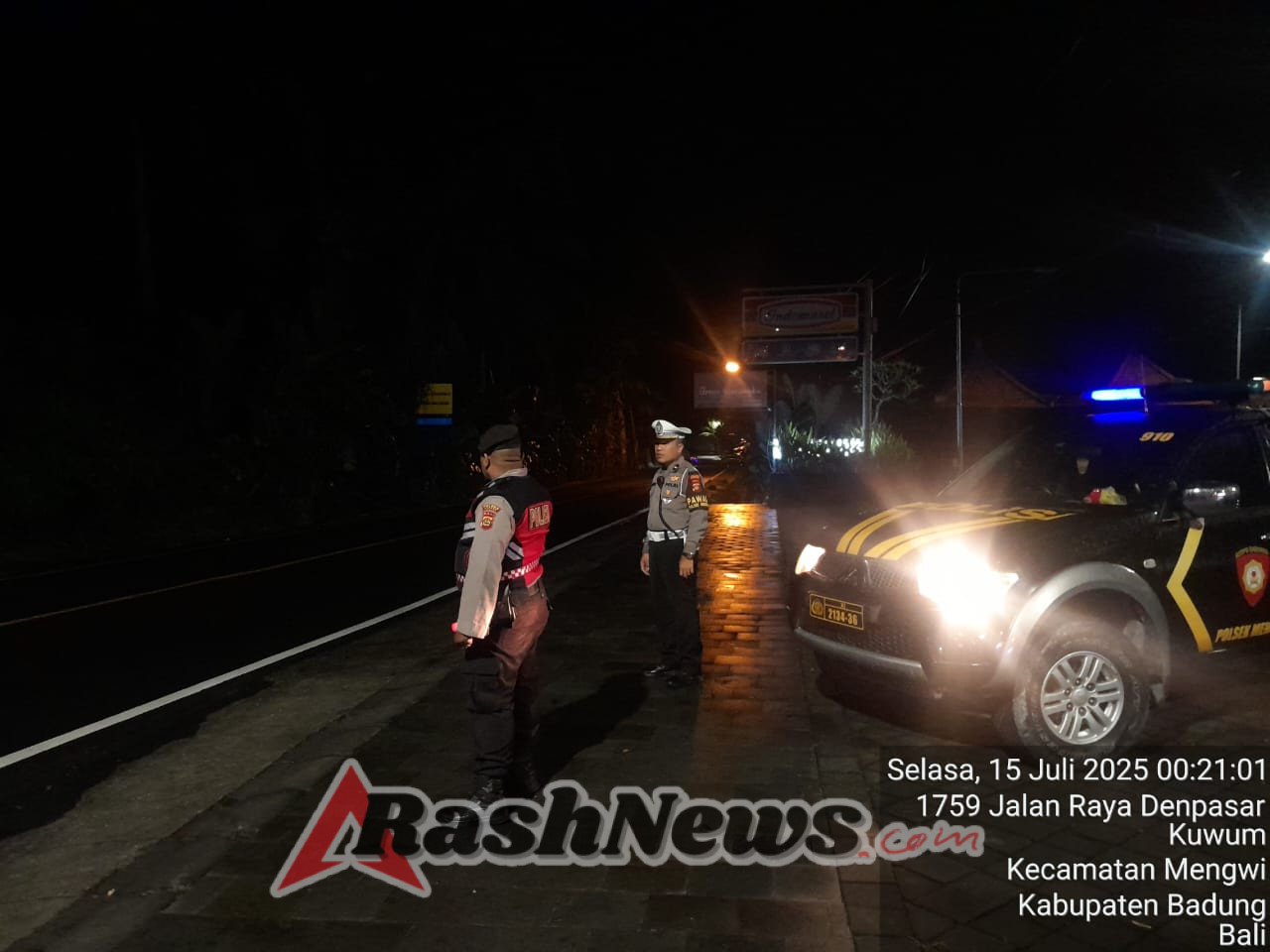 Polsek Mengwi Laksanakan Patroli Subuh Susuri Jalur Utama Beat Utara