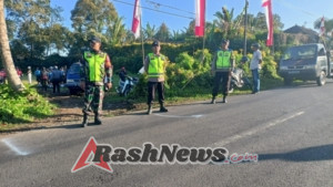 Polsek Pupuan Laksanakan Pengamanan Giat Lomba Gerak Jalan HUT RI ke-80 di Tiga Desa