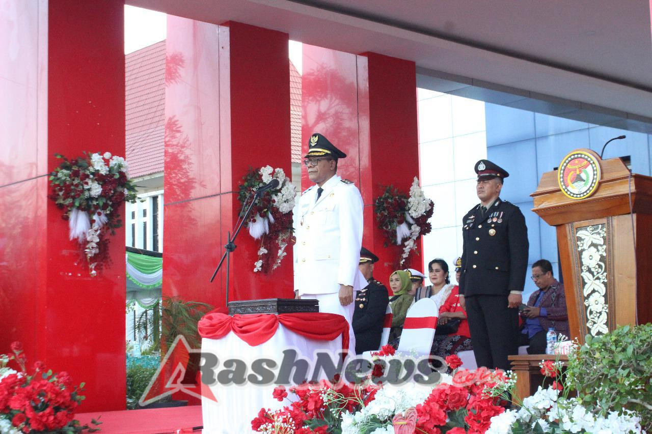 HUT ke-80 Kemerdekaan RI, Kasdim 1603/Sikka Hadiri Upacara Penurunan Bendera