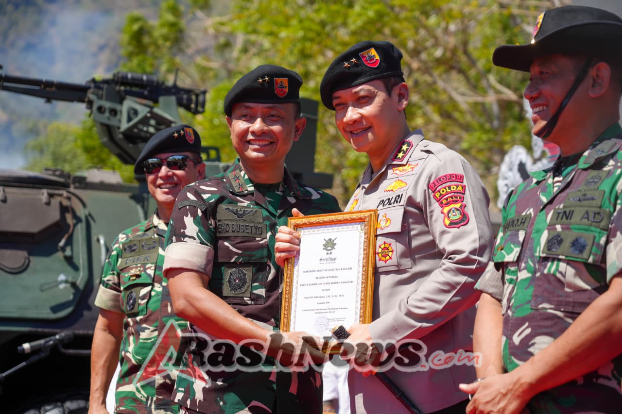 Perkuat Sinergitas, Kapolda Bali Hadiri penutupan Latihan Menembak Senjata Kendaraan Tempur Denkav 4/Simha Pasupati TA 2025