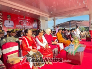 Dandim 1629/SBD Hadiri Upacara HUT ke-80 RI di Lapangan Galatama