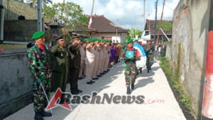 Dandim 1623/Karangasem pimpin pemakaman militer Alm. Peltu Purnawirawan Agustinus Nicholas Wowor