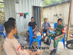 Serka Piter Kase Aktif Lakukan Monitoring dan Komsos di Desa Riaraja