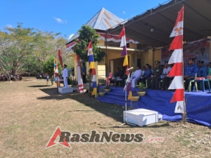 Danramil 1618-01/Miotim Hadiri Upacara Peringatan HUT ke-80 RI di Kecamatan Noemuti Timur