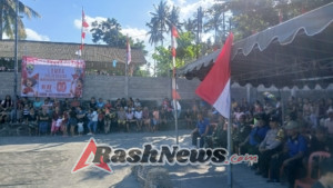 Babinsa 1623-01/Karangasem melaksanakan pengamanan kegiatan lomba perayaan HUT kemerdekaan RI ke-80.