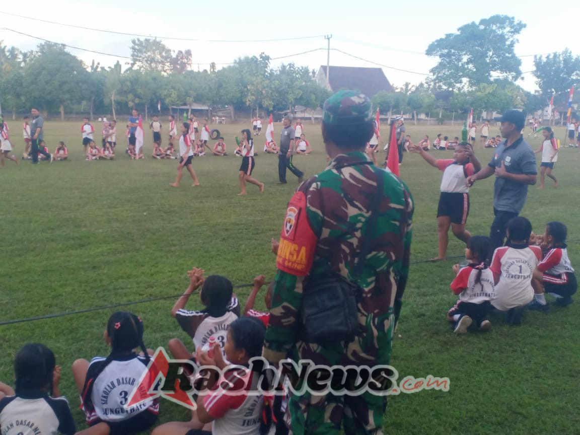 Turun Langsung Beri Pengawalan, Babinsa Jungutbatu Pastikan Kesuksesan Porseni HUT Ke 80 RI