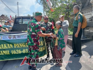 Gerakan Pangan Murah di Tembuku Dapat Apresiasi, Danramil 03/Tembuku Turun Langsung Dampingi Warga