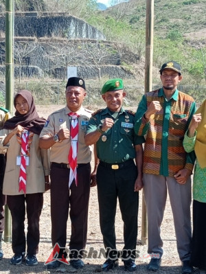 Danramil Tekankan Pentingnya Nasionalisme di HUT Pramuka Woja Dompu