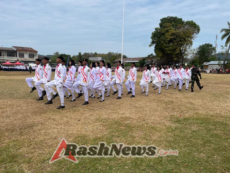 Koramil 1612-03/Reok Gelar Upacara Peringatan HUT RI ke-80 di Lapangan Sepak Bola Kecamatan Reok