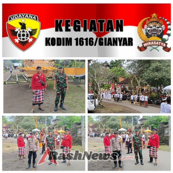 Wujud Kepedulian, Babinsa Tegal Tugu Bantu Lancarkan Jalannya Upacara Adat Hindu
