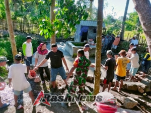 Dukung Akses Air Bersih, Babinsa Mantar dan Warga Lakukan Gotong Royong