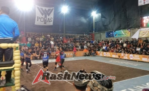 Babinsa Pastikan Keamanan Turnamen Bola Voli Poker Cup IV Berjalan Lancar