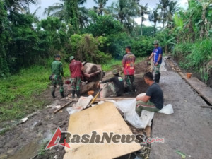 Dansatgas TMMD dan Warga Desa Batuan Bersatu Bangun Infrastruktur Penopang Pertanian