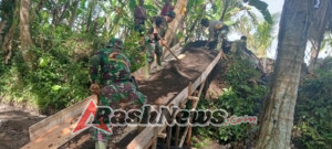 Dan SSK TMMD dan Warga Desa Batuan Kompak Bangun Jalan Usaha Tani Penopang Pertanian