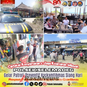 Ciptakan Keamanan & Kenyamanan, Polsek Selemadeg Gelar Patroli Siang Hari