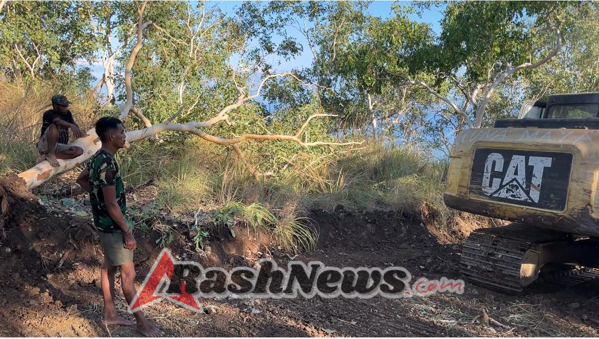 Jalan Baru Antar Dusun di Desa Kiraman Mulai Terbuka Lewat TMMD Kodim 1622/Alor