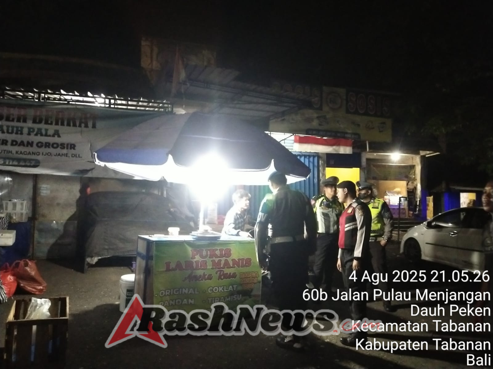 Cegah Gangguan Kamtibmas, Polres Tabanan Gelar Blue Light Patrol di Titik-Titik Keramaian Malam Hari