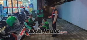 Polsek Kuta Utara Blue Light Patrol Imbau Ojek Online  Jaga Kamtibmas