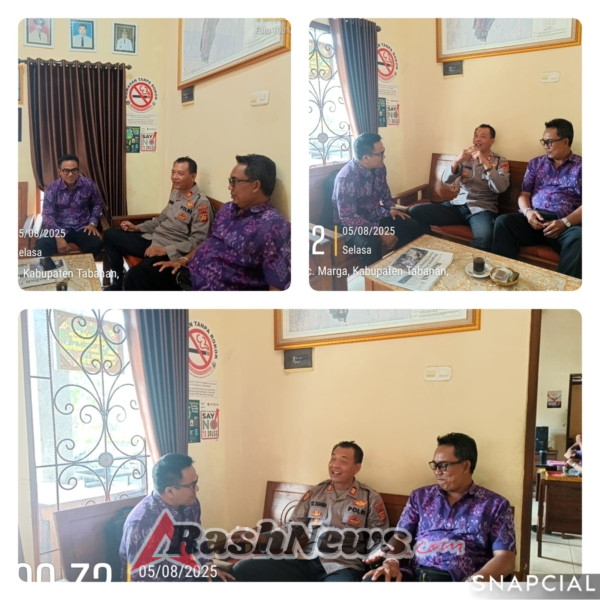 Kapolsek Marga Koordinasi Dengan Prebekel Desa Kukuh