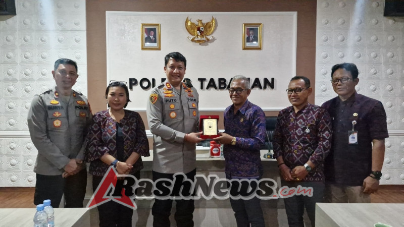 Perkuat Sinergitas, KPU dan Bawaslu Tabanan Lakukan Audiensi Bersama Kapolres Tabanan
