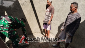 Wujud Kepedulian TNI, Babinsa Dampingi dan Himbau Keselamatan Tukang Bangunan