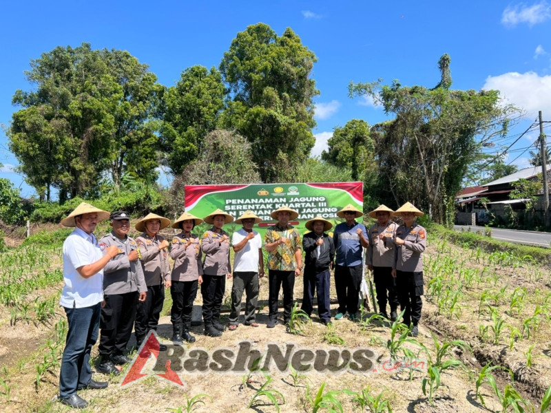 Puslitbang Mabes Polri Lakukan Supervisi dan Pengkajian Ketahanan Pangan di Lahan Jagung Milik Polres Gianyar