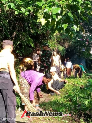 Karya Bhakti, Kolaborasi TNI Polri Di Klungkung Dan Warga  Ciptakan Lingkungan Bersih Dan Sehat