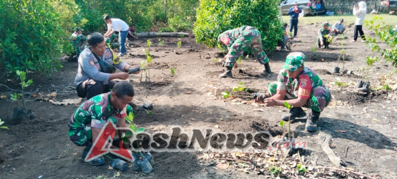 Kodim Dompu Dukung Pelestarian Pesisir Lewat Mangrove