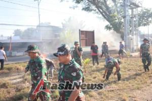 Satgas TMMD Turun Tangan, Lingkungan Pasar Labuan Burung Tertata Rapi