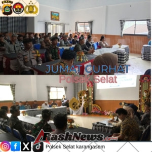 Kapolsek Selat melaksanakan giat Jumat Curhat sambangi Tokoh Masyarakat.
