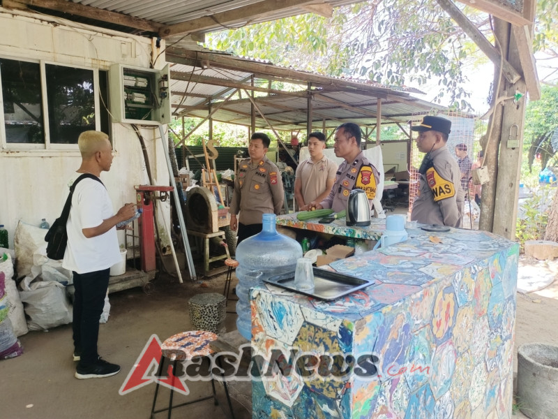 Kapolsek Denpasar Selatan Apresiasi  Pengelola, yang mengolah sampah plastik jadi produk  Bernilai Ekonomi