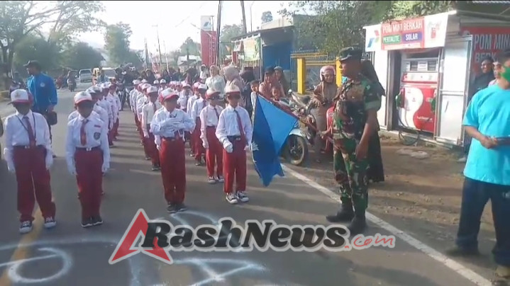 Koramil 1614-06 Gelar Lomba Gerak Jalan, Danramil Jadi Pelepas Perdana