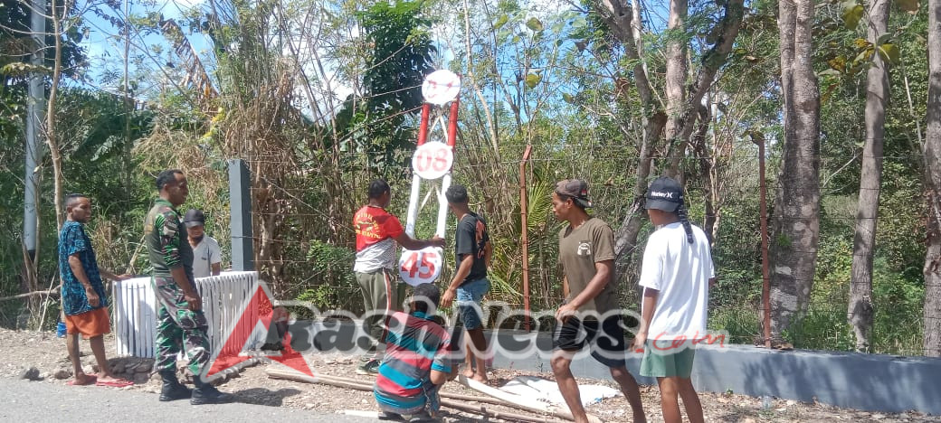Bersatu dalam Merah Putih, Koramil 1618-02/Miobar dan Warga Desa Nian Hiasi Gapura Kemerdekaan