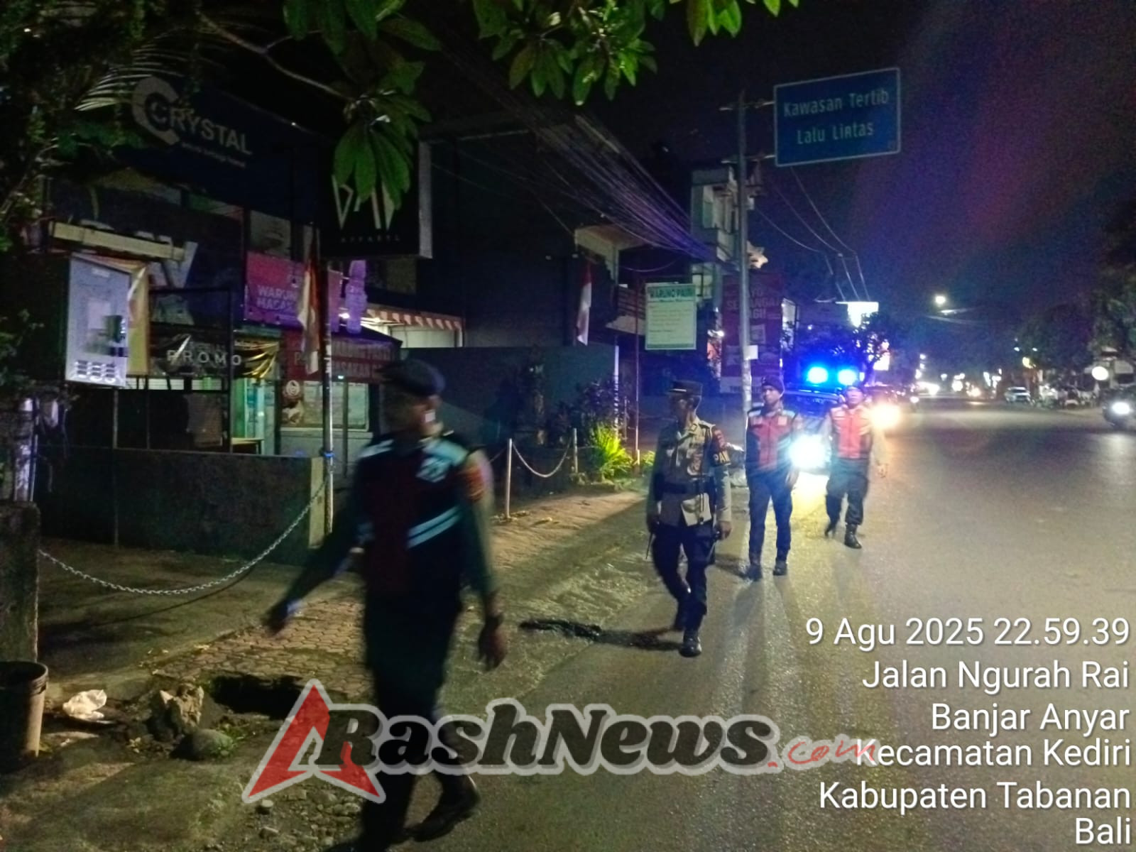 Polres Tabanan Intensifkan Blue Light Patrol, Ciptakan Malam Aman di Titik Keramaian