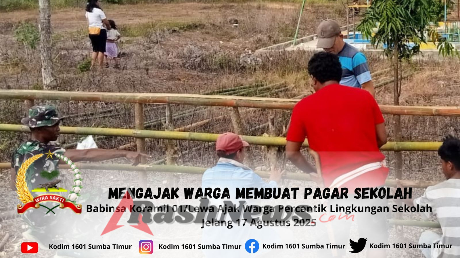 Gotong Royong Penuh Semangat di Lewa Paku, Pagar Indah Siap Sambut HUT RI