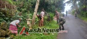 Kodim 1626/Bangli Ajak Warga Jelekungkang Jaga Kebersihan Lingkungan Sambut Hari Kemerdekaan