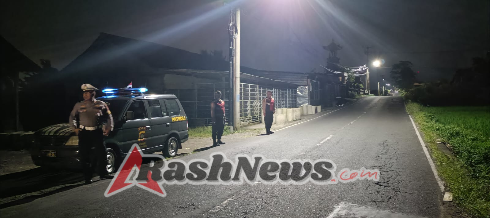 Jaga Kondusifitas, Polsek Abiansemal Laksanakan Patroli Subuh Di Jalur Sepi