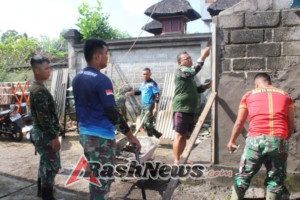 Gotong Royong Dipimpin Dan SSK TMMD, RTLH Lansia di Desa Batuan Direhab