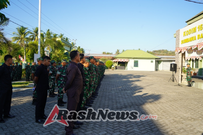 Kodim 1628/Sumbawa Barat Gelar Apel Pagi, Kasdim Pimpin Serah Terima Personel