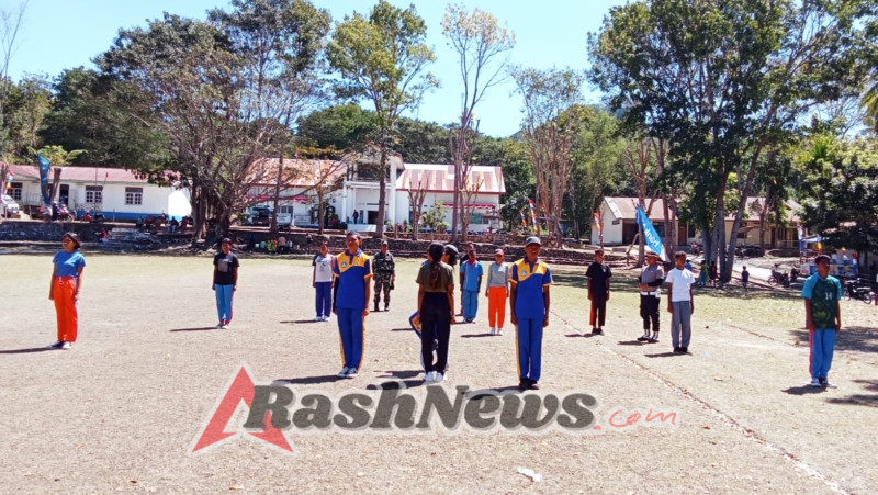 Babinsa Koramil 1618-01/Miotim Dampingi Latihan PASKIBRA di Kecamatan Miomaffo Timur