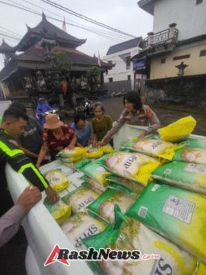 Satlantas Polres Bangli Salurkan 6 Ton Beras Premium untuk Stabilkan Harga Pangan dan Bantu Masyarakat
