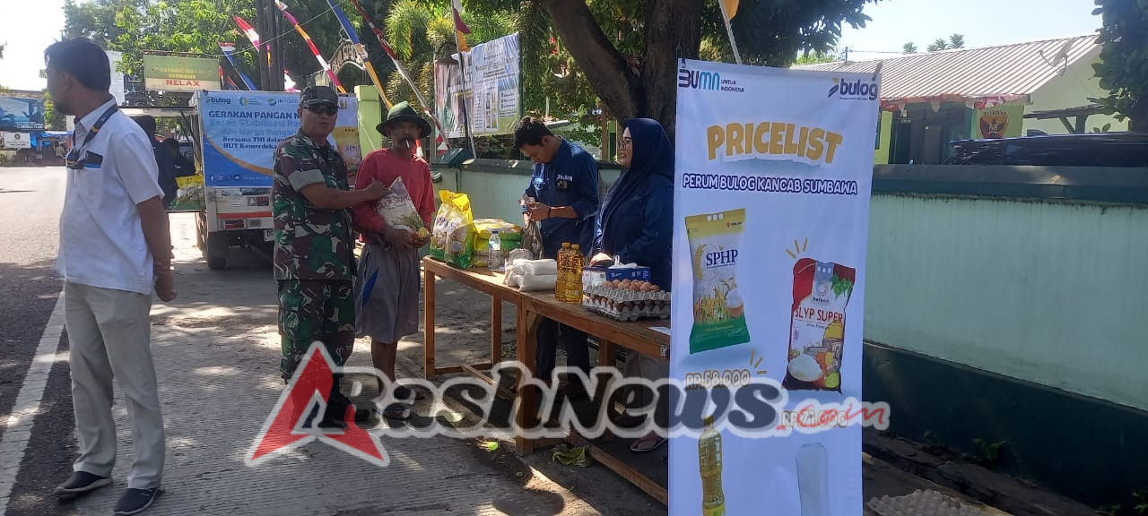 Koramil 1607-01/Sumbawa Bersinergi dengan Bulog Jaga Ketahanan Pangan