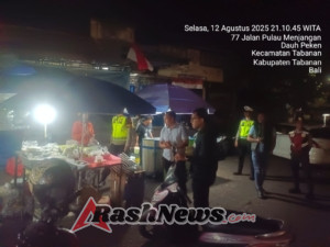 Polres Tabanan Gelar Blue Light Patrol, Pastikan Keamanan di Titik Keramaian Malam Hari